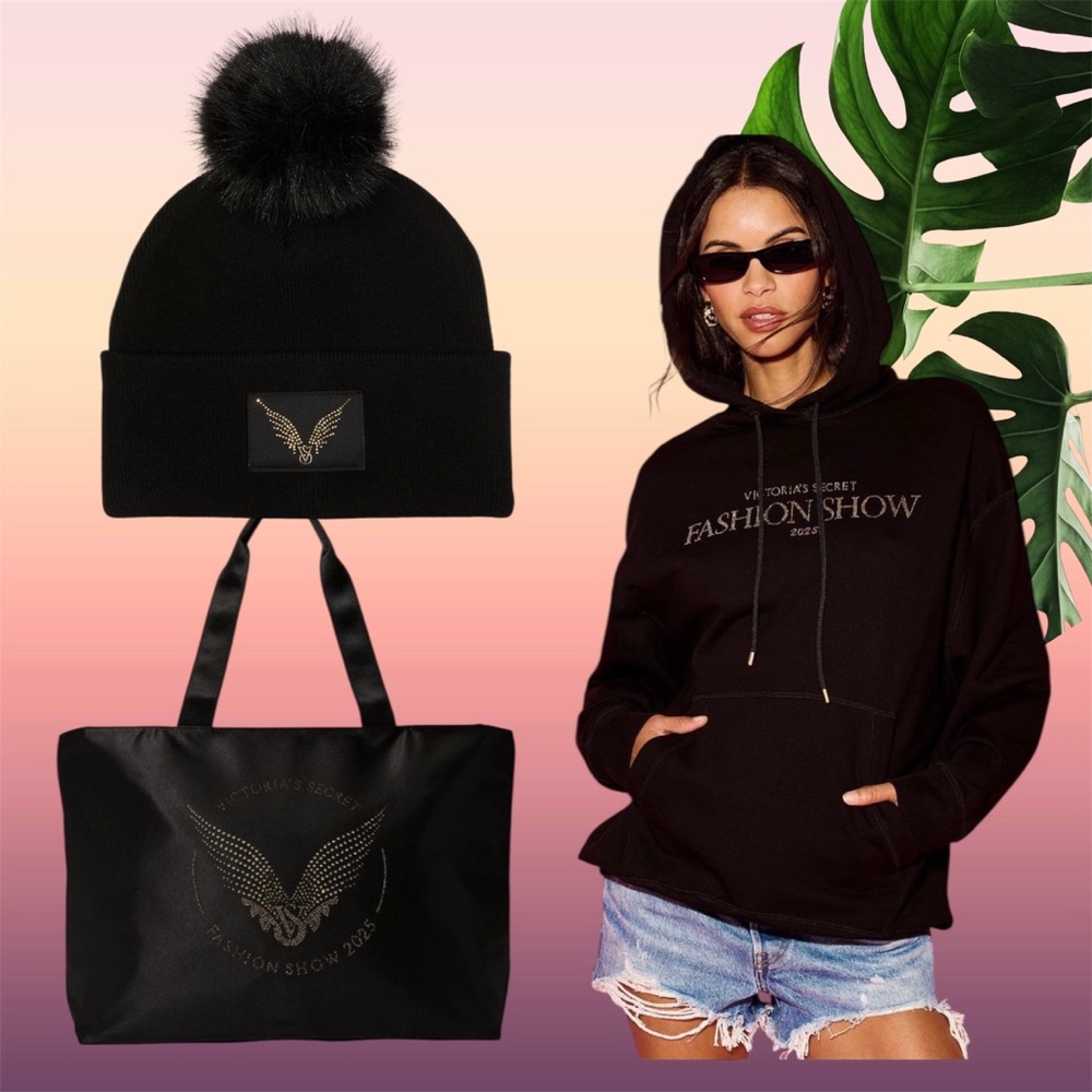 NEW Victoria's Secret X-LARGE BLACK ANGEL FASHION SHOW 2025 Hoodie, Bundle